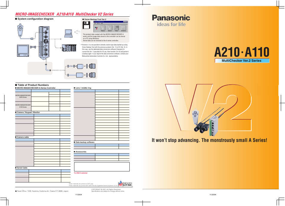 Panasonic IMAGECHECKER A210 User Manual | 6 pages