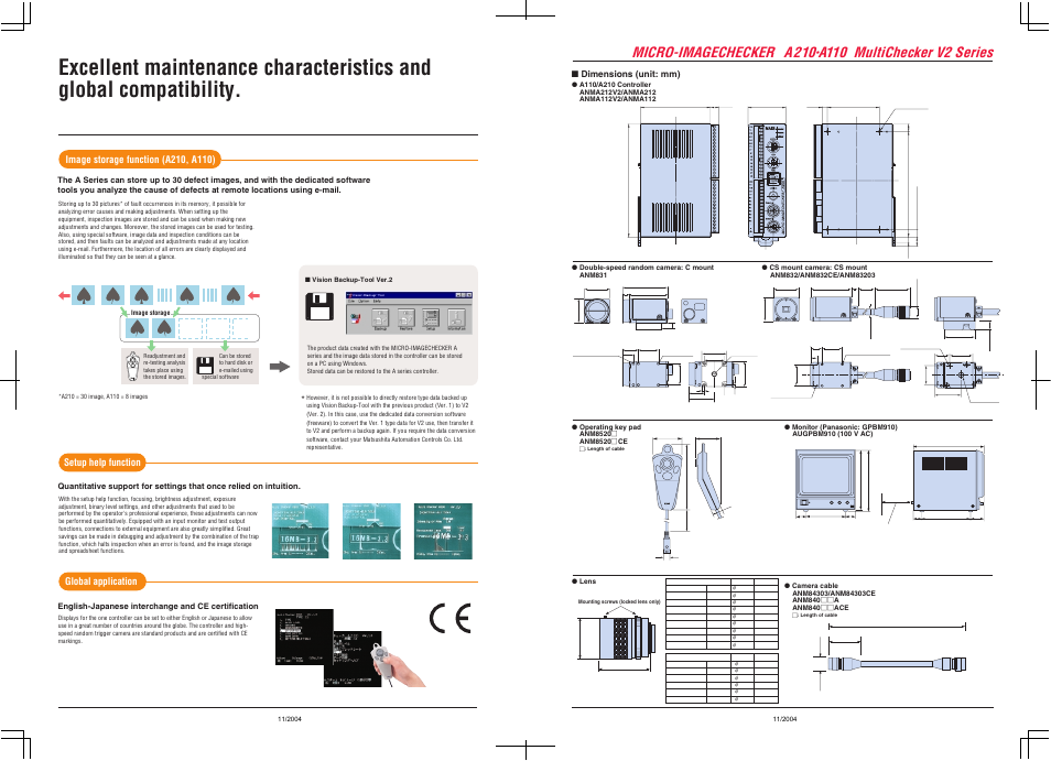 Enter a c b, Micro-imagechecker, A 210 | A110 multichecker v2 series, Setup help function global application | Panasonic IMAGECHECKER A210 User Manual | Page 5 / 6