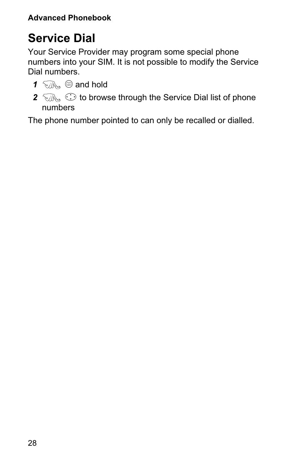 Service dial 28, Service dial | Panasonic EB-GD90 User Manual | Page 32 / 60