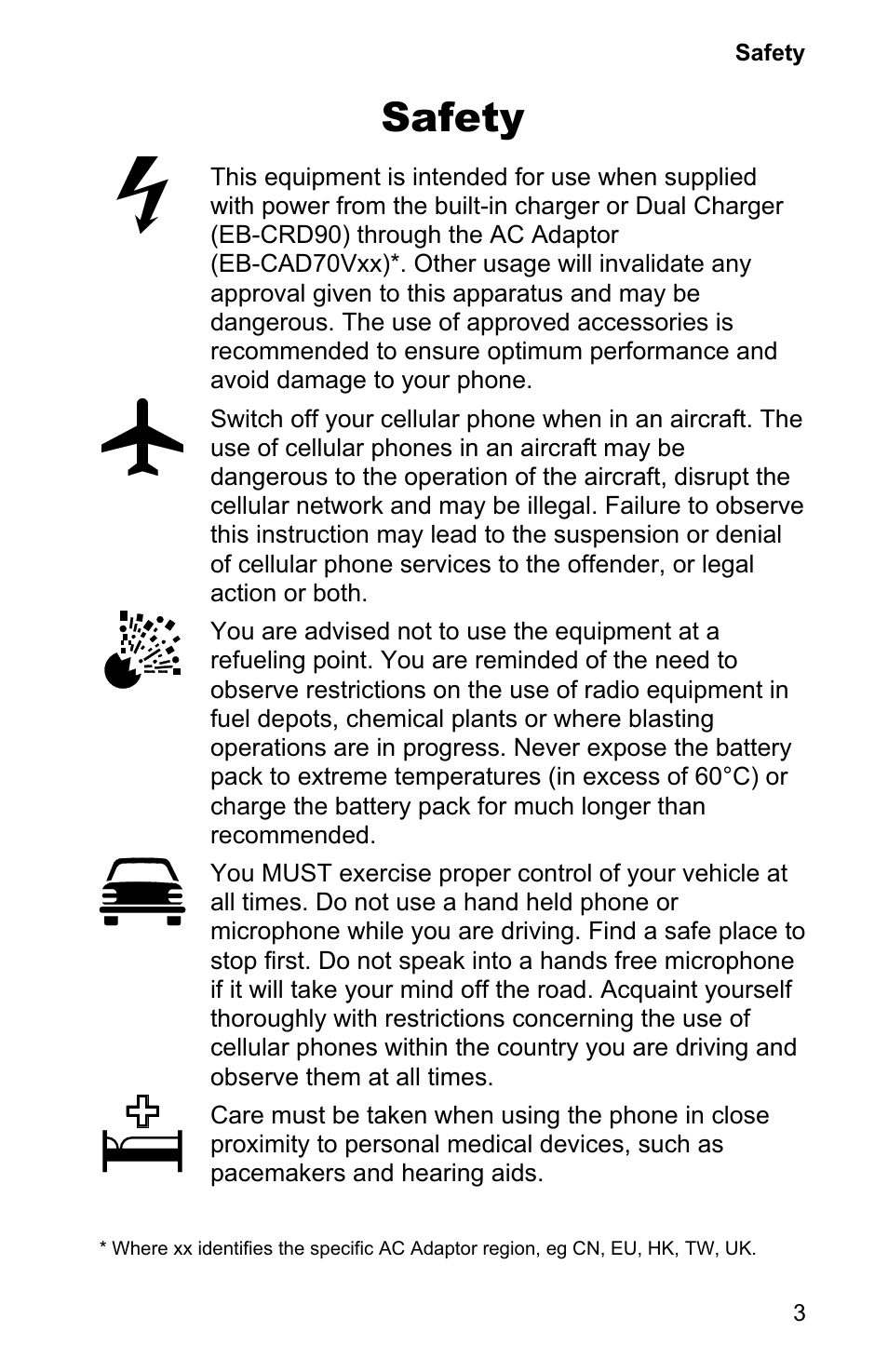 Safety 3, Safety | Panasonic EB-GD90 User Manual | Page 7 / 60