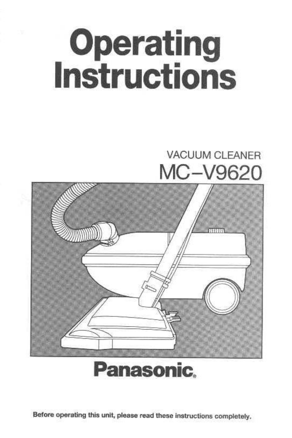 Panasonic mc-v9620 User Manual | 20 pages