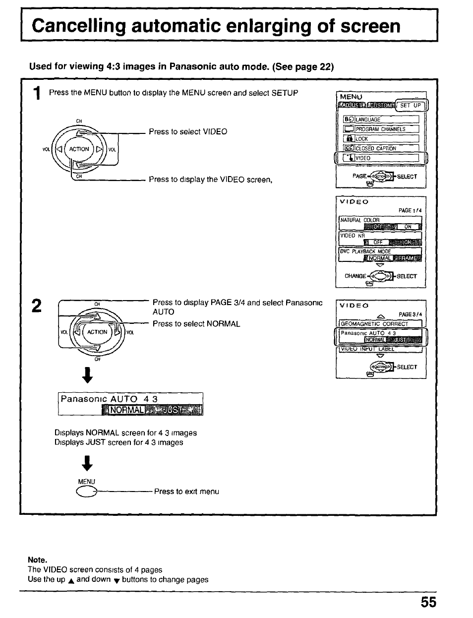 Note, Normal | Panasonic CT-30WX50 User Manual | Page 55 / 72