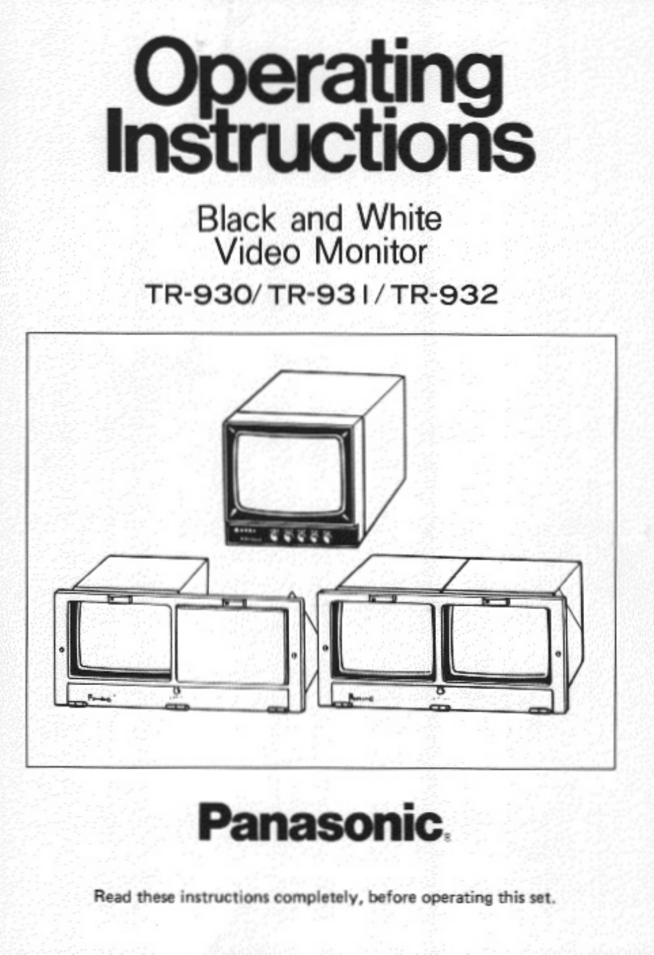 Panasonic TR-930 User Manual | 8 pages
