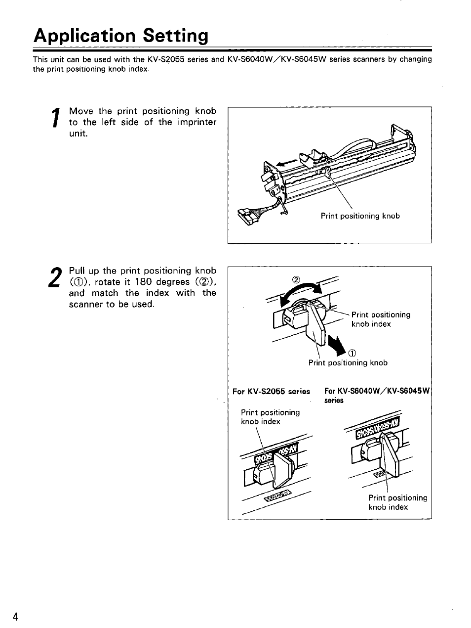 Application setting | Panasonic KV-SS010 User Manual | Page 4 / 16