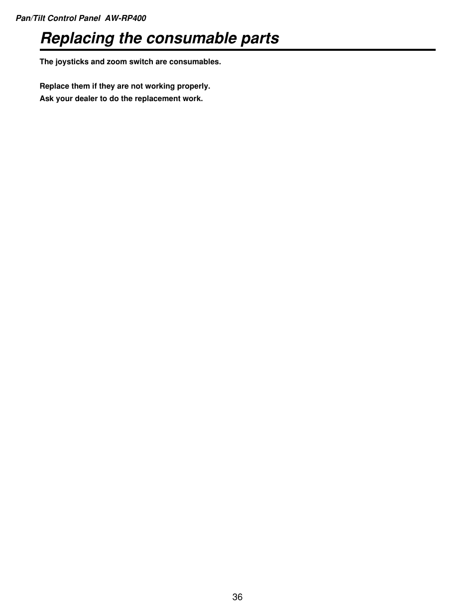 Replacing the consumable parts | Panasonic AW-RP400 User Manual | Page 36 / 64