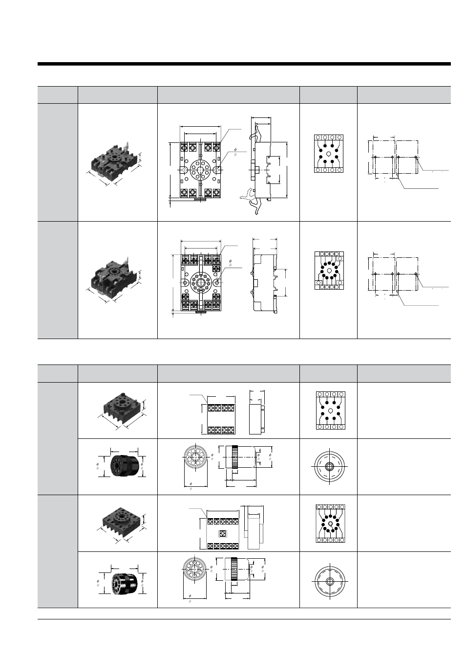 Din size counters common options, Terminal sockets, Sockets | Unit: mm inch , tolerance: ±1 ±.039 ) | Panasonic LC2H User Manual | Page 24 / 34