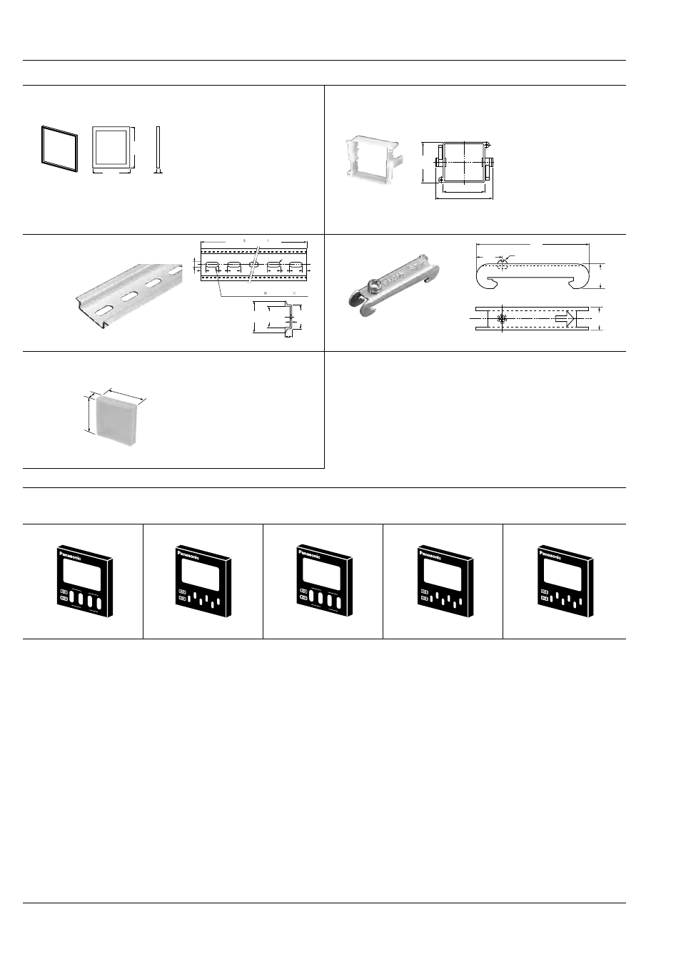 Din size counters common options, Accessories, Mounting parts | Panel cover (black) | Panasonic LC2H User Manual | Page 25 / 34