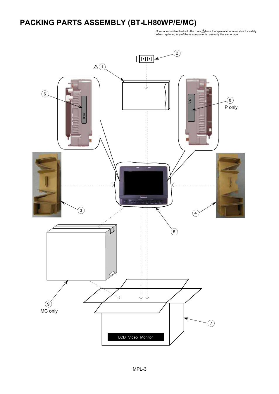 Packing parts assembly (bt-lh80wp/e/mc) | Panasonic BT-CS80MC User Manual | Page 4 / 9