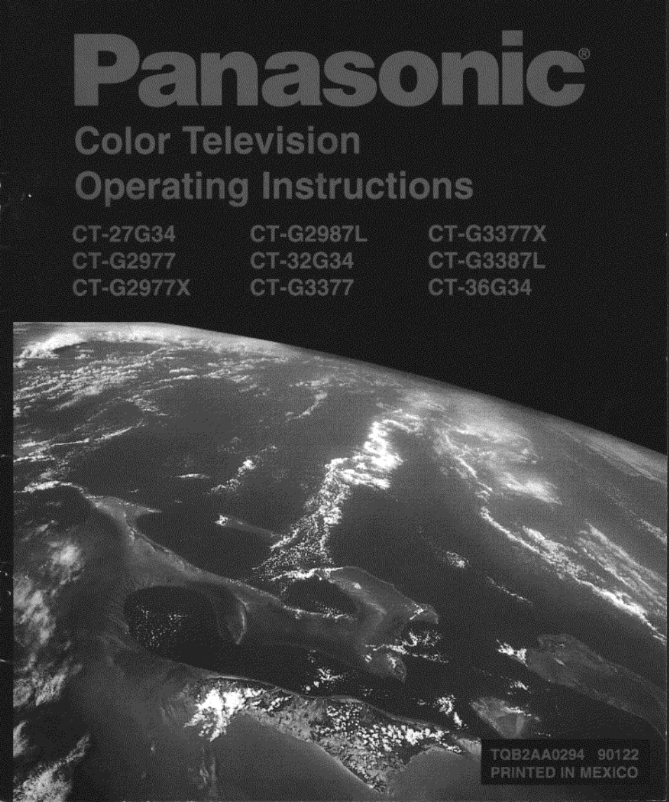 Panasonic CT 36G34 User Manual | 36 pages
