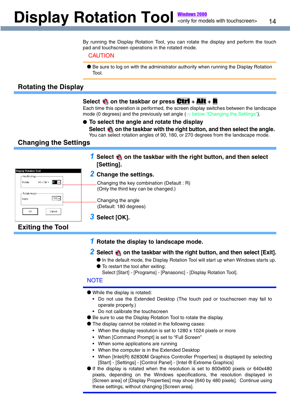 Display rotation tool | Panasonic CF-T1 User Manual | Page 14 / 72