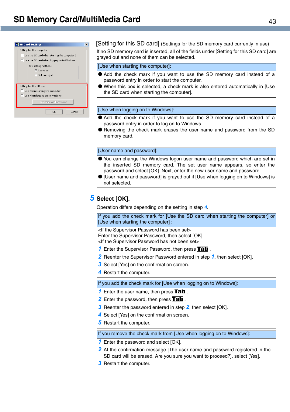 Panasonic CF-T1 User Manual | Page 43 / 72