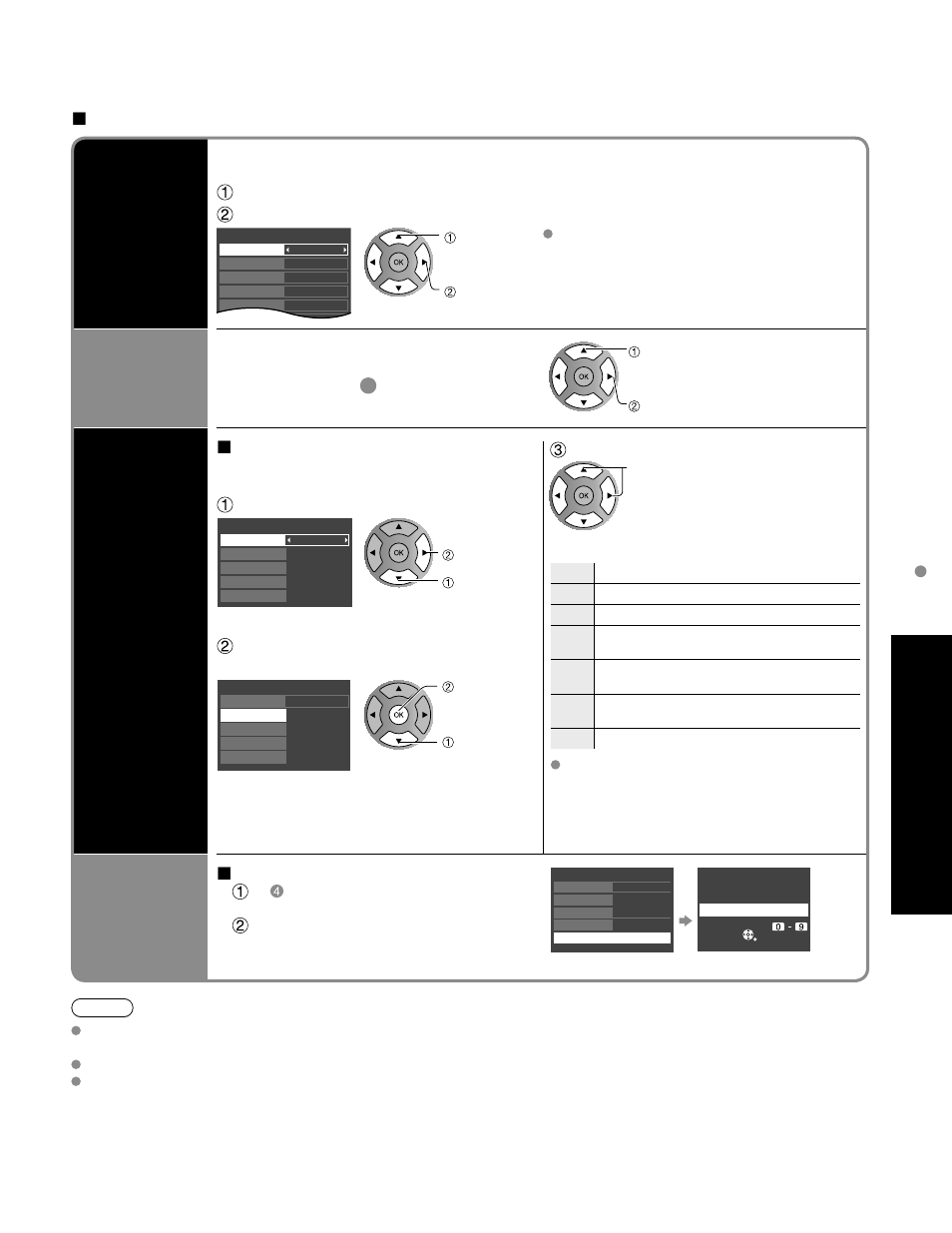 Advanced, Lock, Channel lock | Game lock, Program lock, Change password, Select game in, And set to on, Select mode and set to on, Select the rating category you wish to follow | Panasonic HDMI TC-P50C1 User Manual | Page 37 / 71