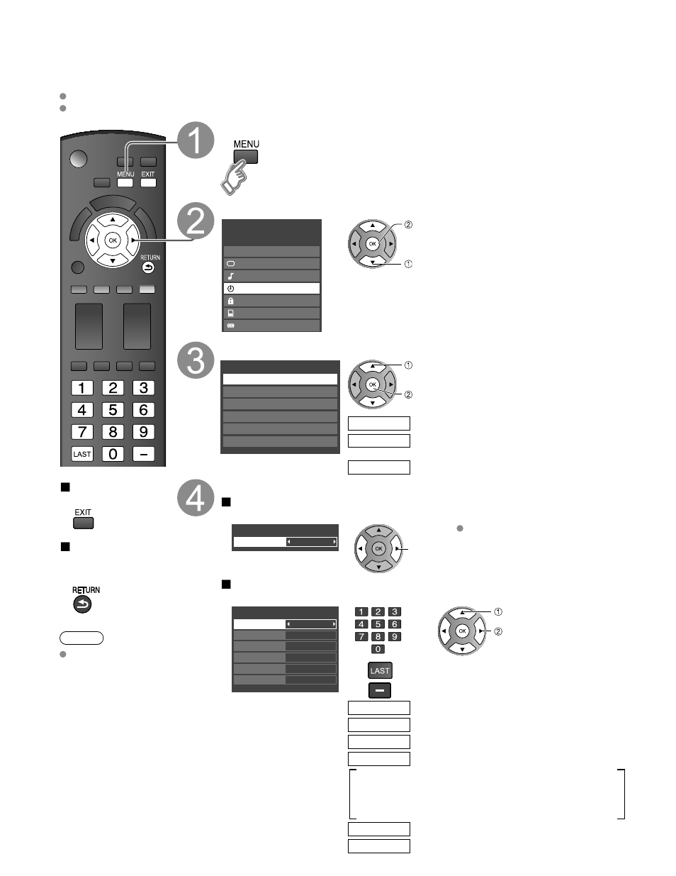 Using timer, Display menu select timer, Select the timer to set | Set the timer | Panasonic HDMI TC-P50C1 User Manual | Page 42 / 71