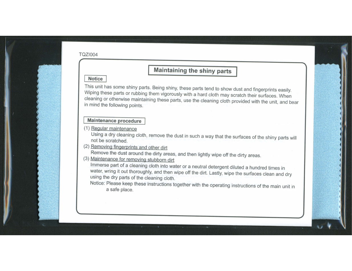 Maintaining the shiny parts | Panasonic HDMI TC-P50C1 User Manual | Page 61 / 71