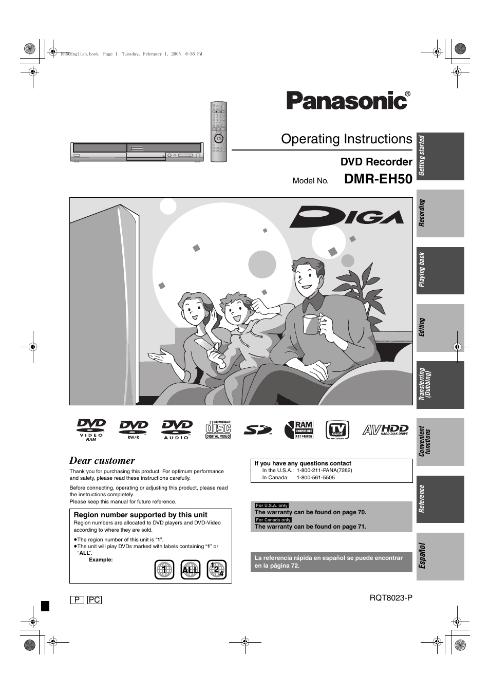 Panasonic DMR-EH50 User Manual | 76 pages