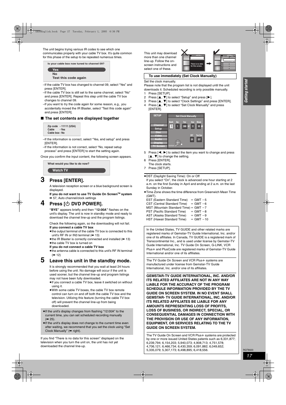 Press [enter, Press [ í dvd power, Leave this unit in the standby mode | Last channel, Box ptv, Nwbg ducation anime network | Panasonic DMR-EH50 User Manual | Page 17 / 76