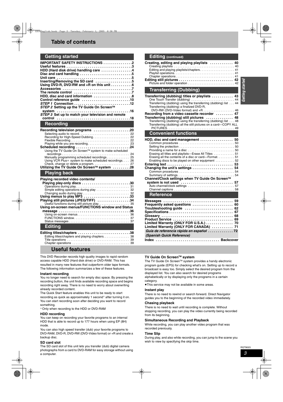 Panasonic DMR-EH50 User Manual | Page 3 / 76