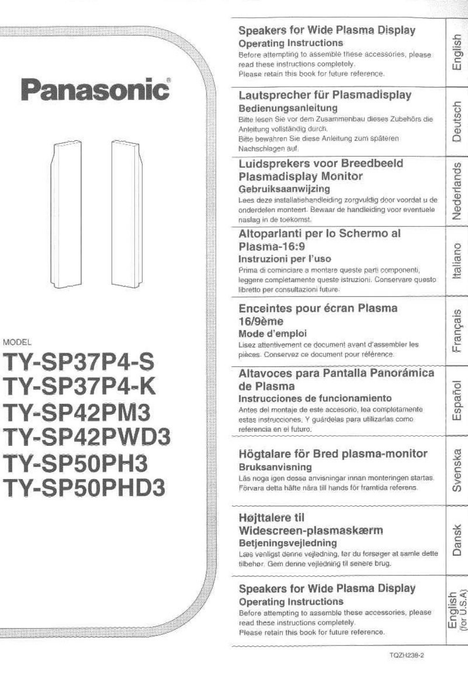 Panasonic TY-SP50PHD3 User Manual | 24 pages