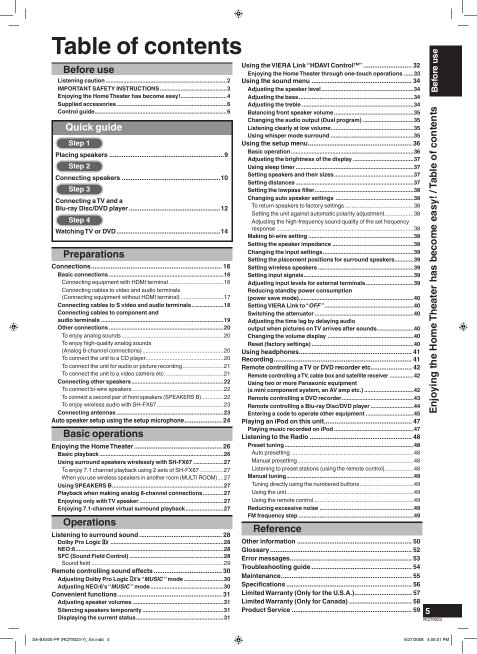 Panasonic RQT9223 User Manual | Page 5 / 60