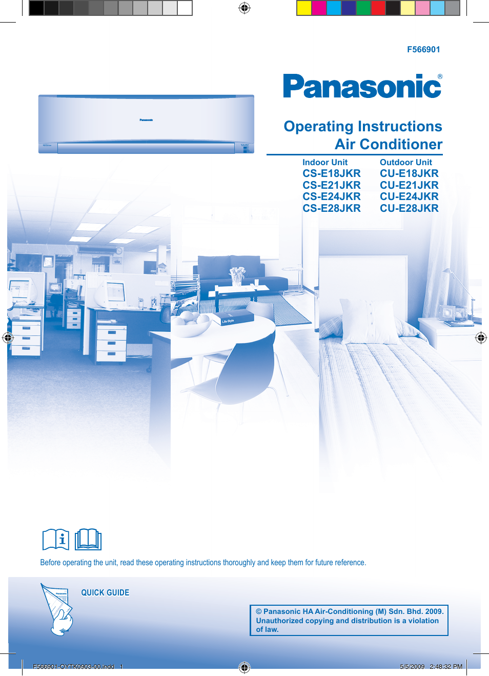 Panasonic CU-E24JKR User Manual | 8 pages