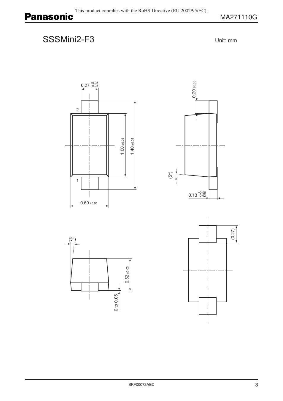 Sssmini2-f3, Unit: mm | Panasonic MA271110G User Manual | Page 3 / 4