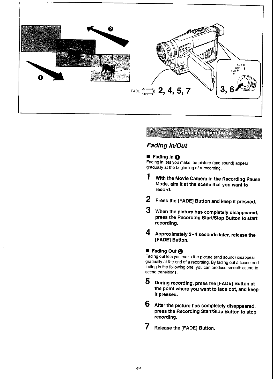 O 2, 4, 5, 7 | Panasonic NV-VS3A User Manual | Page 44 / 88