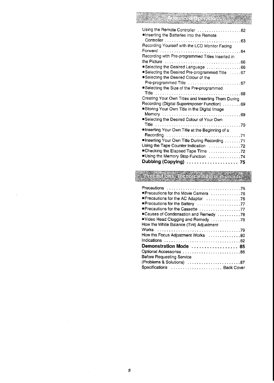 Panasonic NV-VS3A User Manual | Page 5 / 88