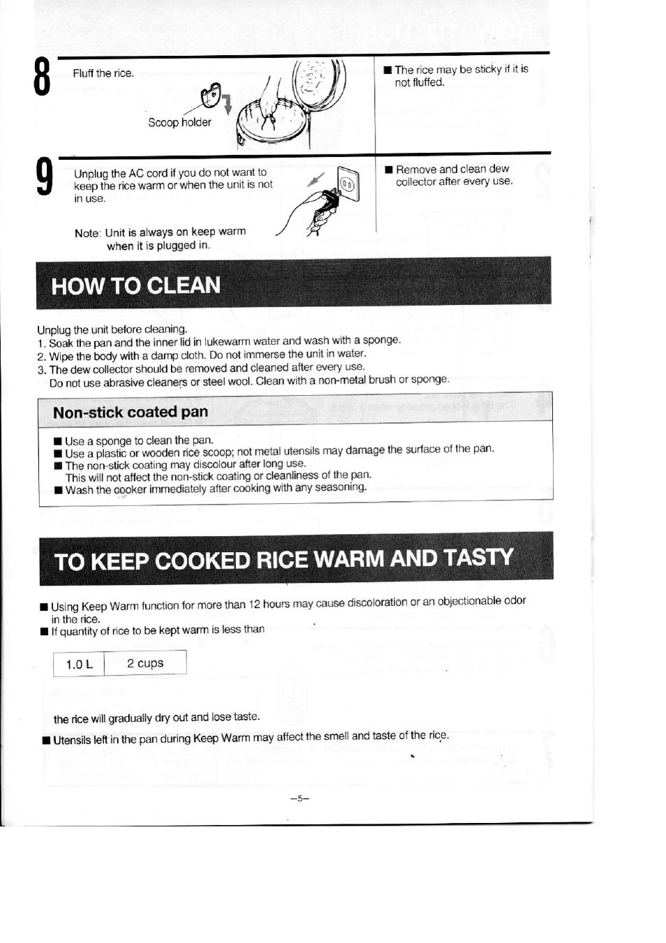 How to clean, To keep cooked rice warm and tasty, How to use | Panasonic SR-SH10RN User Manual | Page 6 / 12