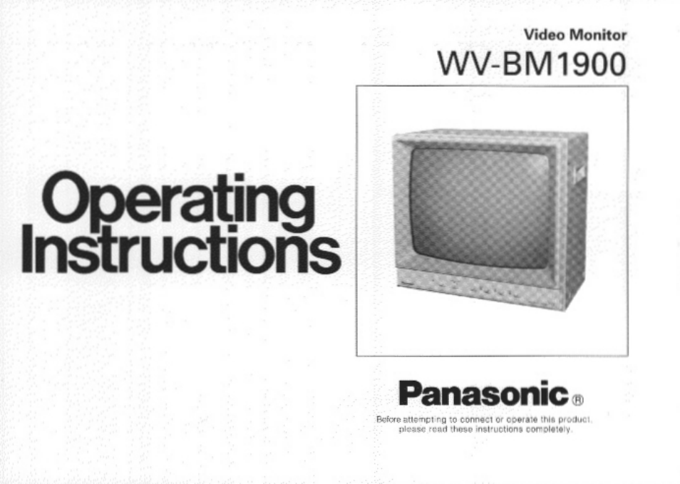 Panasonic WV-BM1900 User Manual | 16 pages