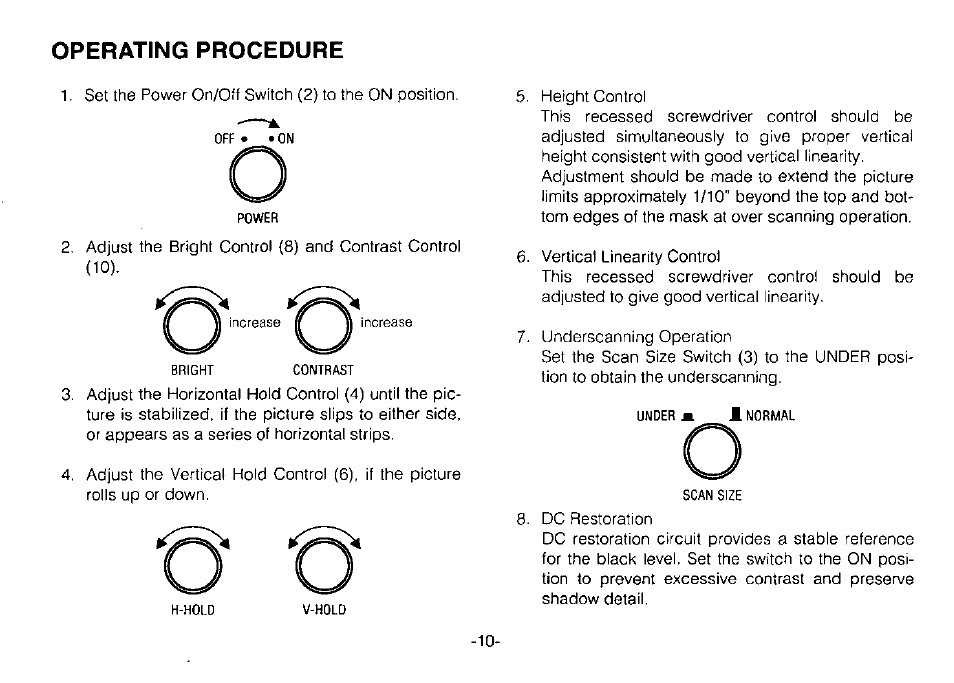 Operating procedure, Off*^ ion | Panasonic WV-BM1900 User Manual | Page 12 / 16