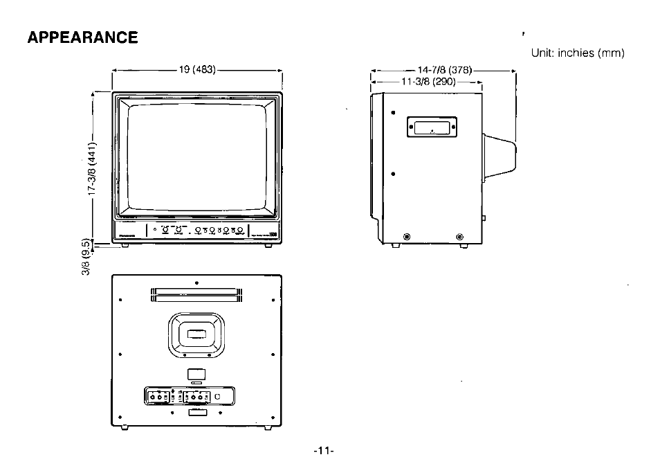 Appearance | Panasonic WV-BM1900 User Manual | Page 13 / 16