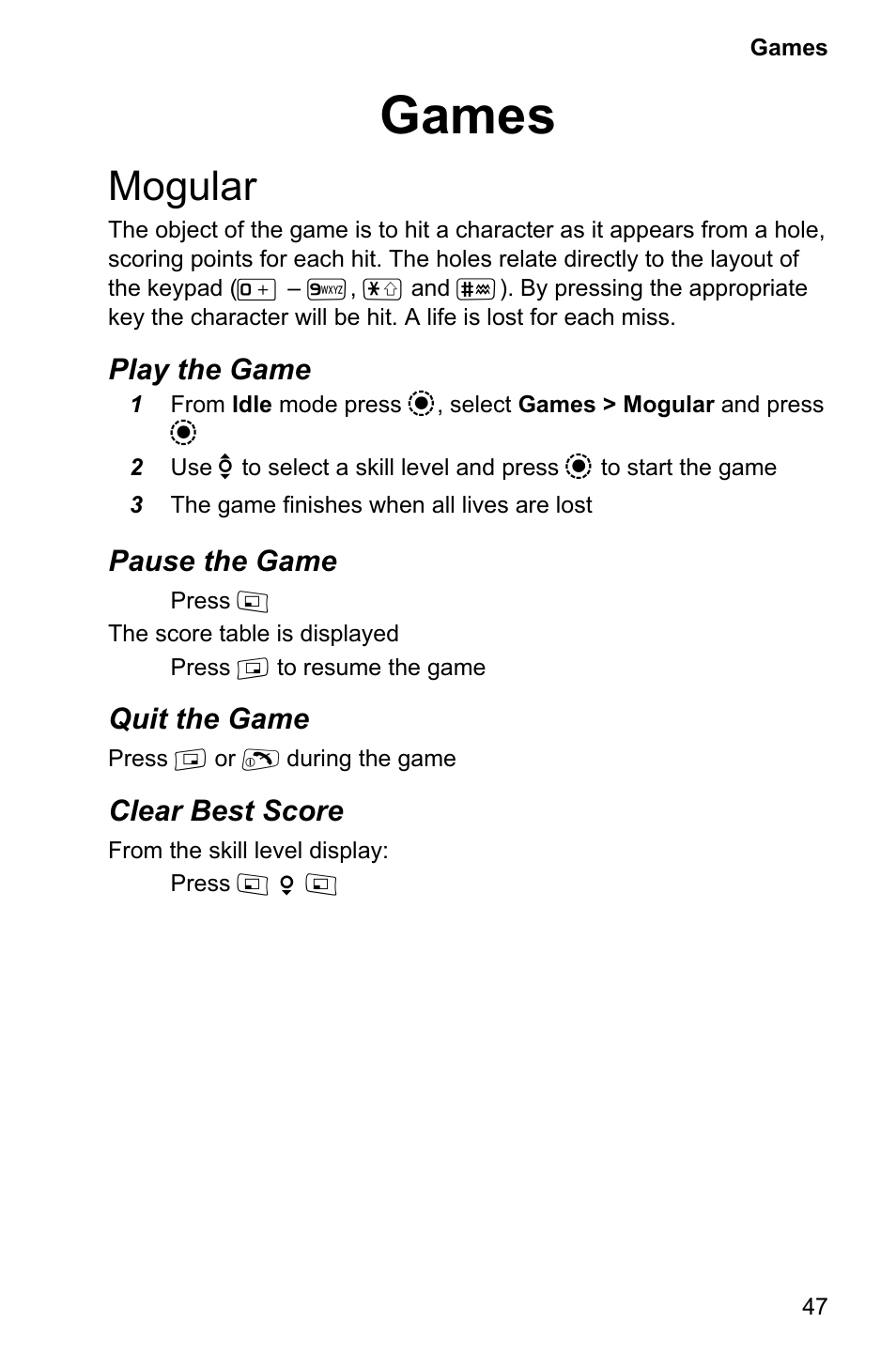 Games 47, Mogular 47, Games | Mogular | Panasonic EB-GD95 User Manual | Page 51 / 86