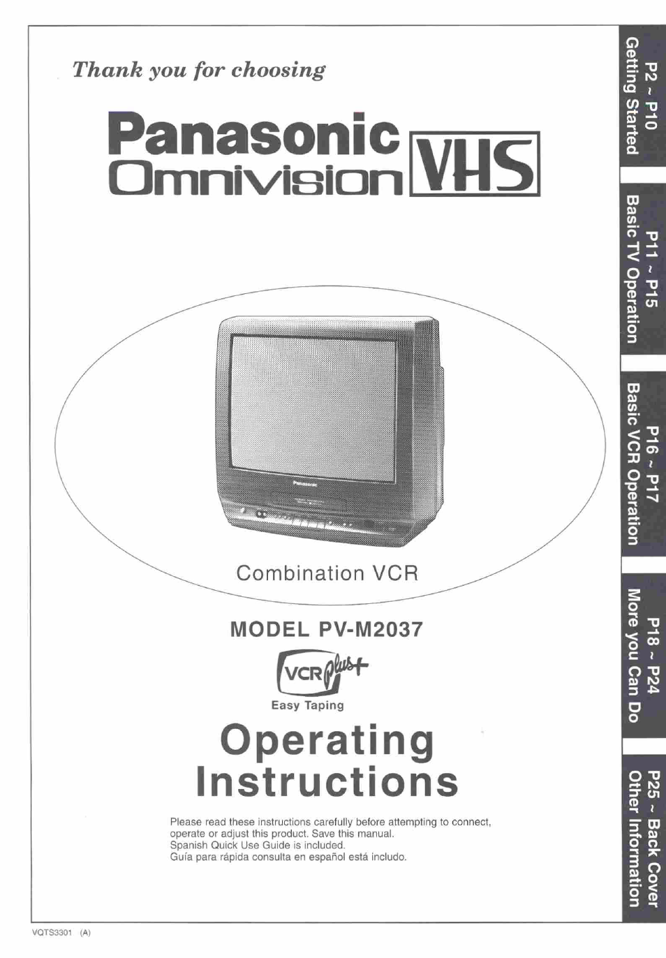 Panasonic PV-M2037 User Manual | 32 pages