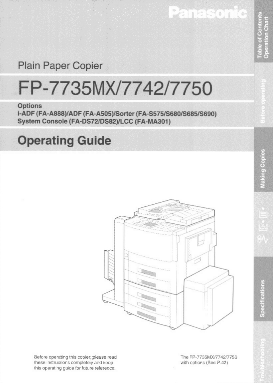 Panasonic 7750 User Manual | 64 pages