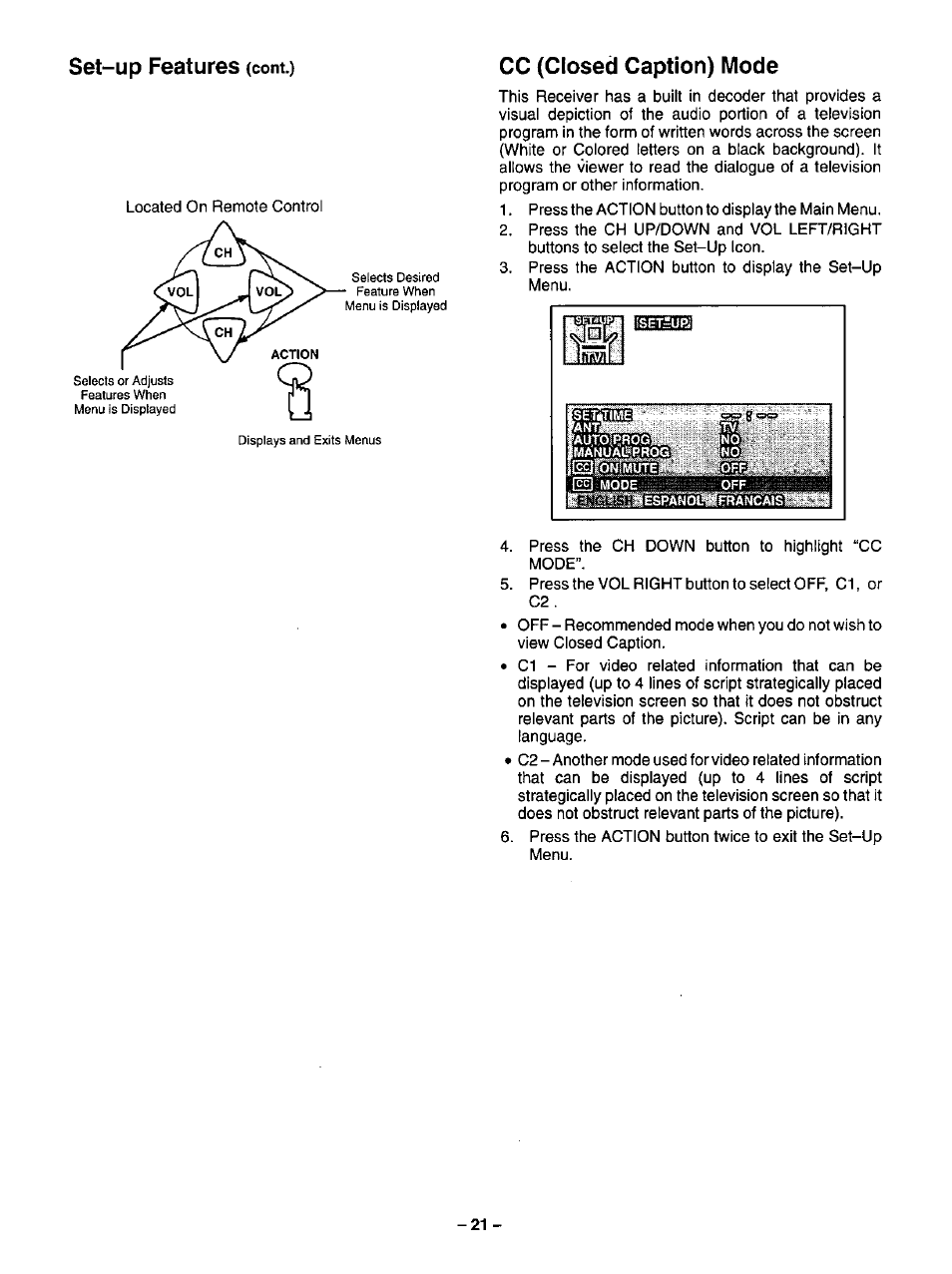 Panasonic CT-20R13 User Manual | Page 21 / 24