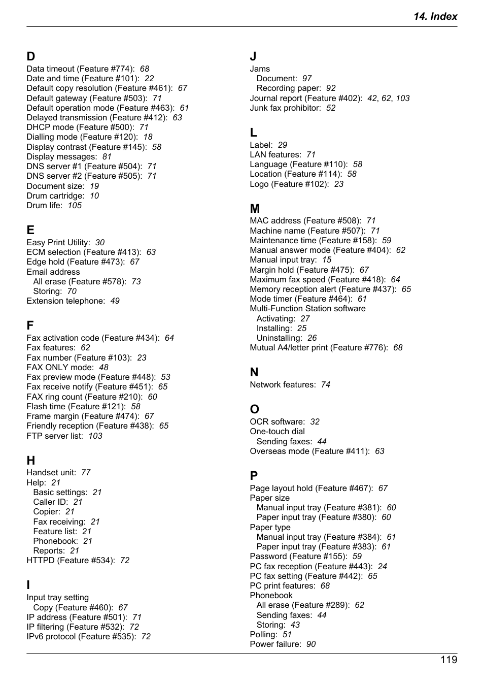 Panasonic KX-MB2030EX User Manual | Page 119 / 124