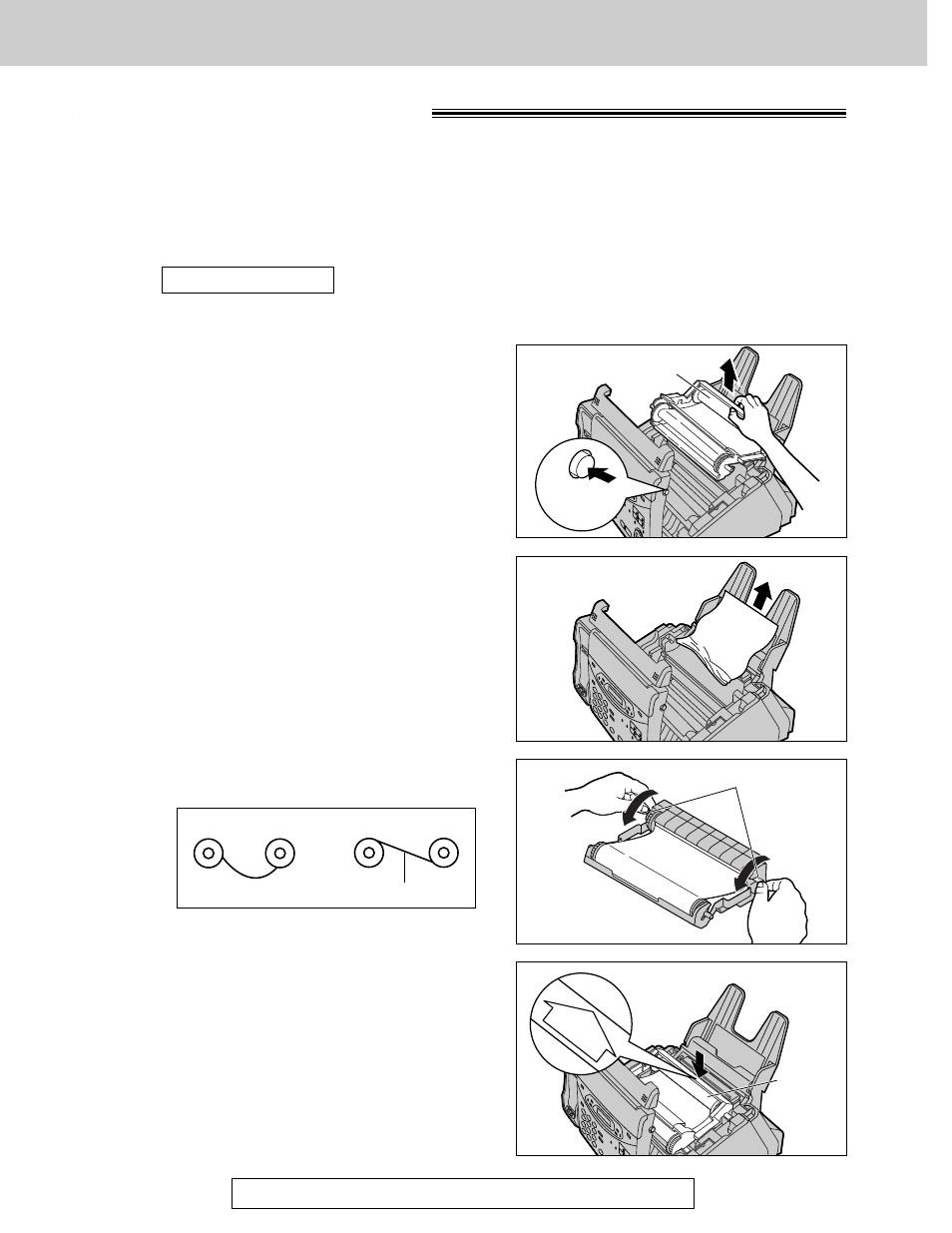 Jams, Recording paper jams, When paper has jammed under the film cartridge | Panasonic KX-FPC141 User Manual | Page 126 / 156