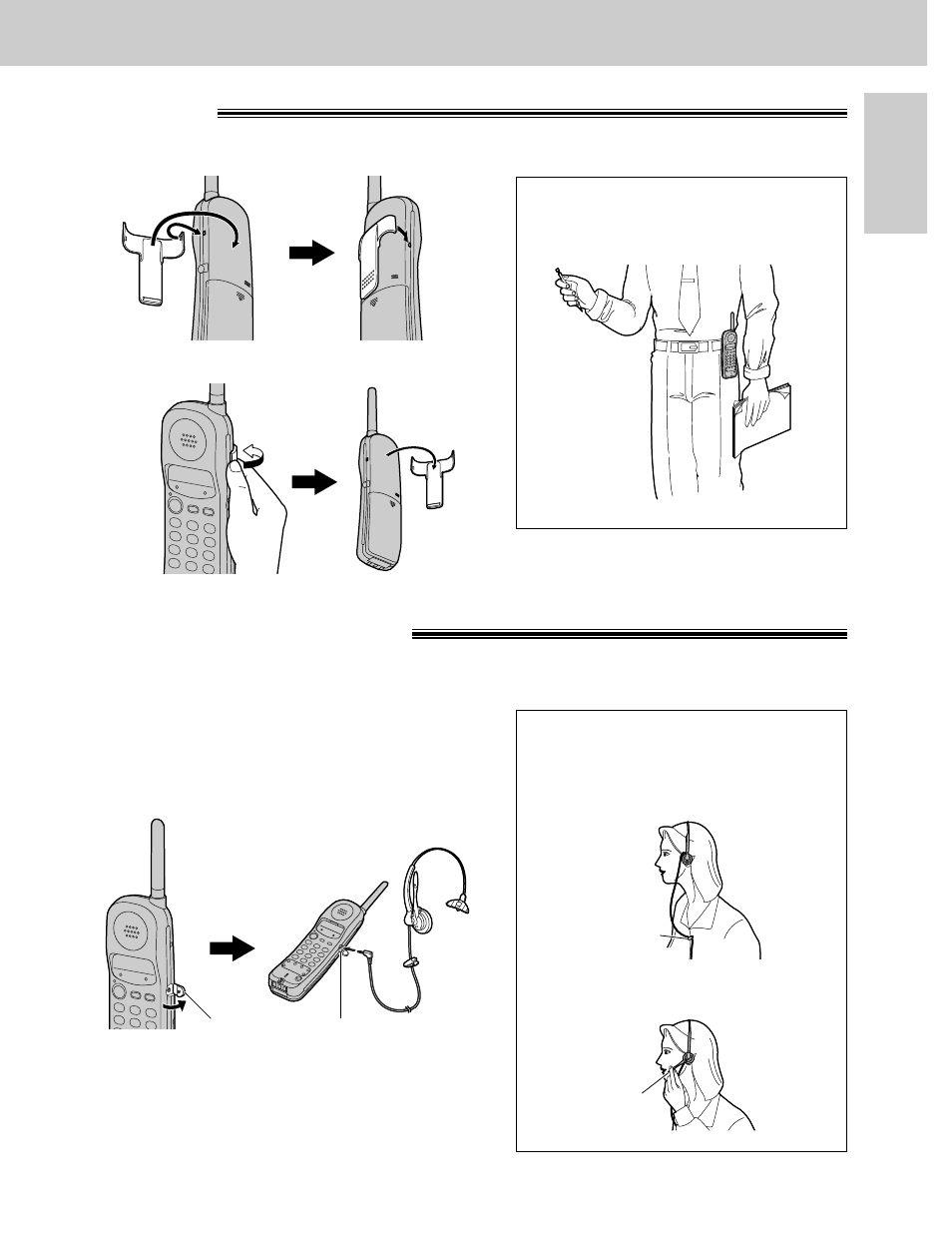 Setup (handset) belt clip, Headset, Not included) | Panasonic KX-FPC141 User Manual | Page 33 / 156