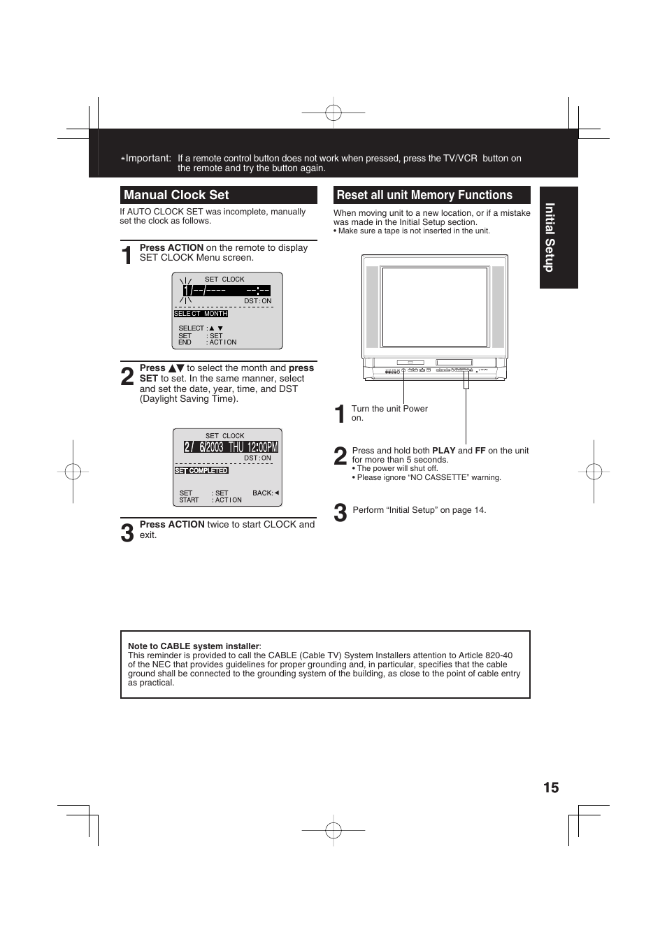 Panasonic PV-DF273 User Manual | Page 15 / 76