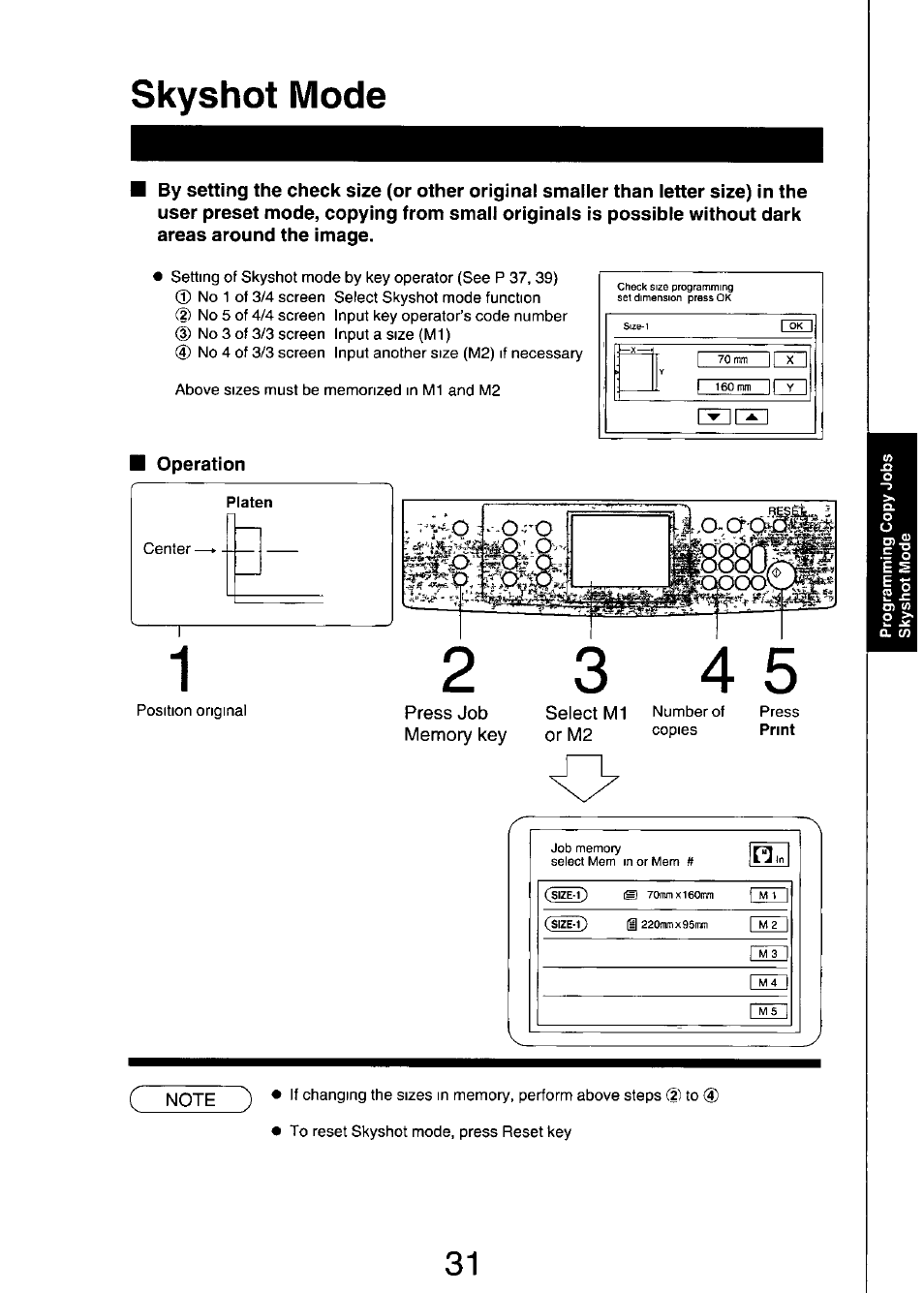 Skyshot mode, Operation | Panasonic FP7750 User Manual | Page 31 / 64