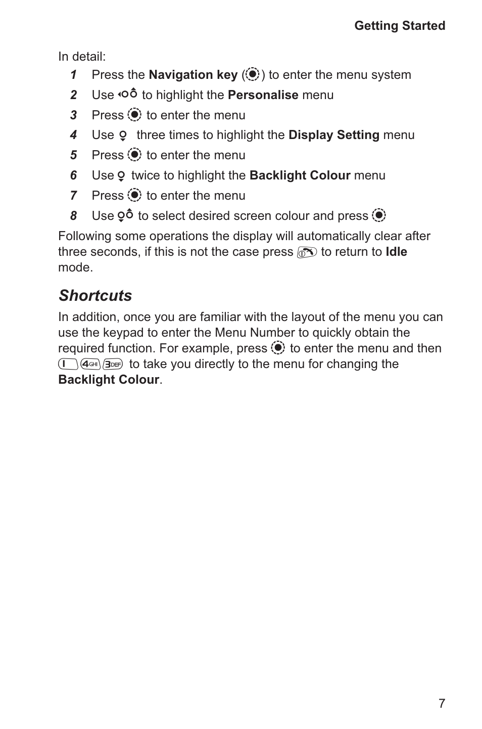 Shortcuts | Panasonic EB-GD96 User Manual | Page 15 / 96