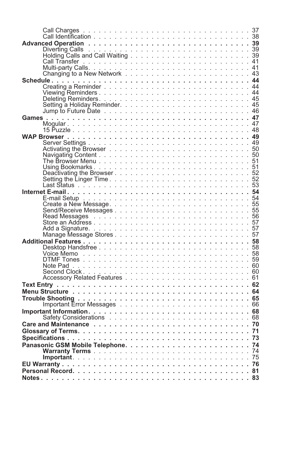 Panasonic EB-GD96 User Manual | Page 8 / 96