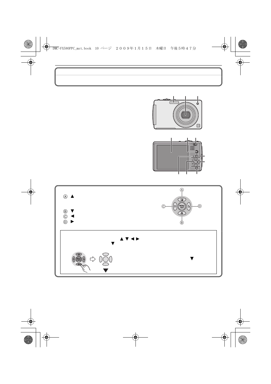 Names of the components | Panasonic DMC-FX580 User Manual | Page 10 / 144