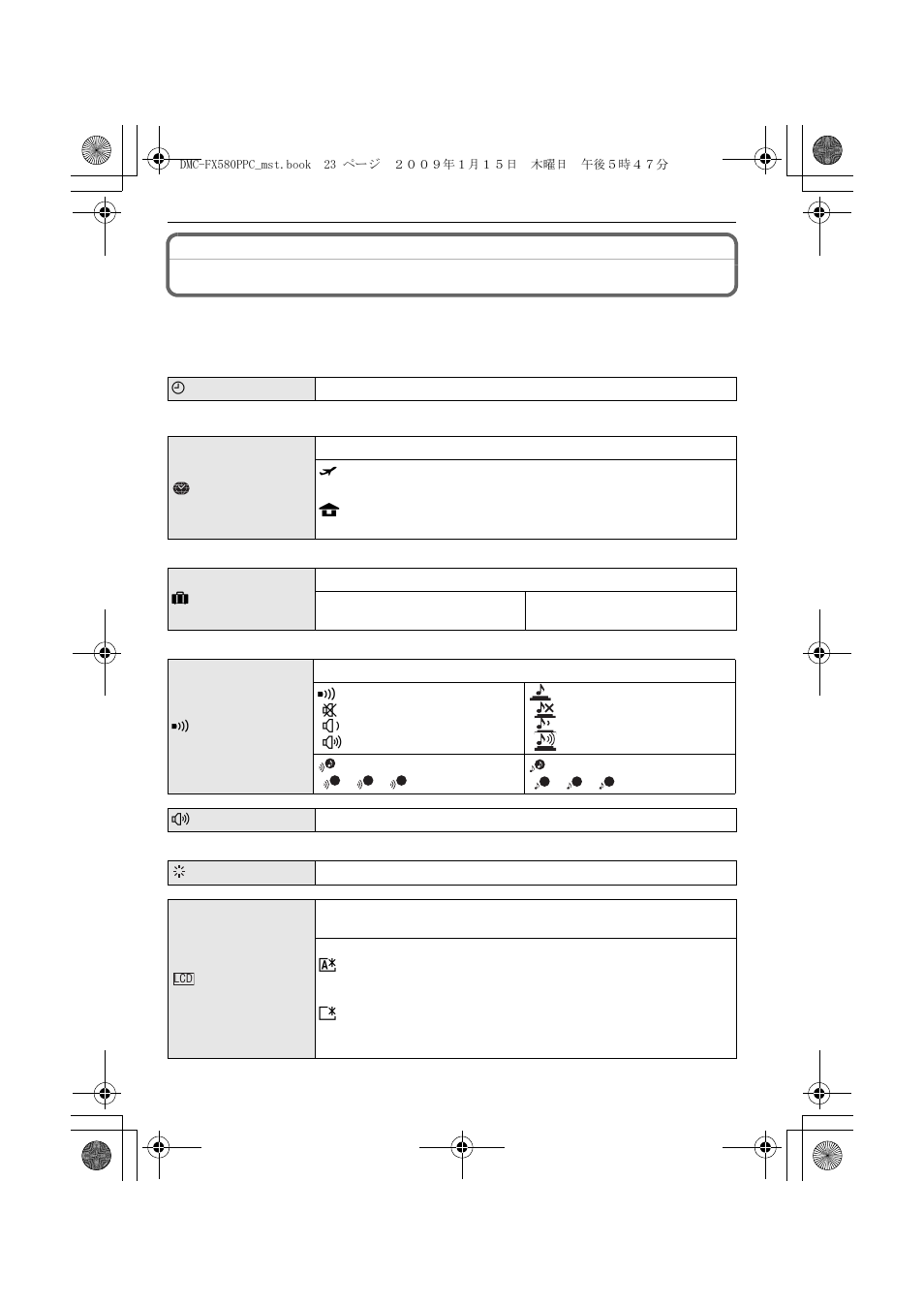 About the setup menu | Panasonic DMC-FX580 User Manual | Page 23 / 144