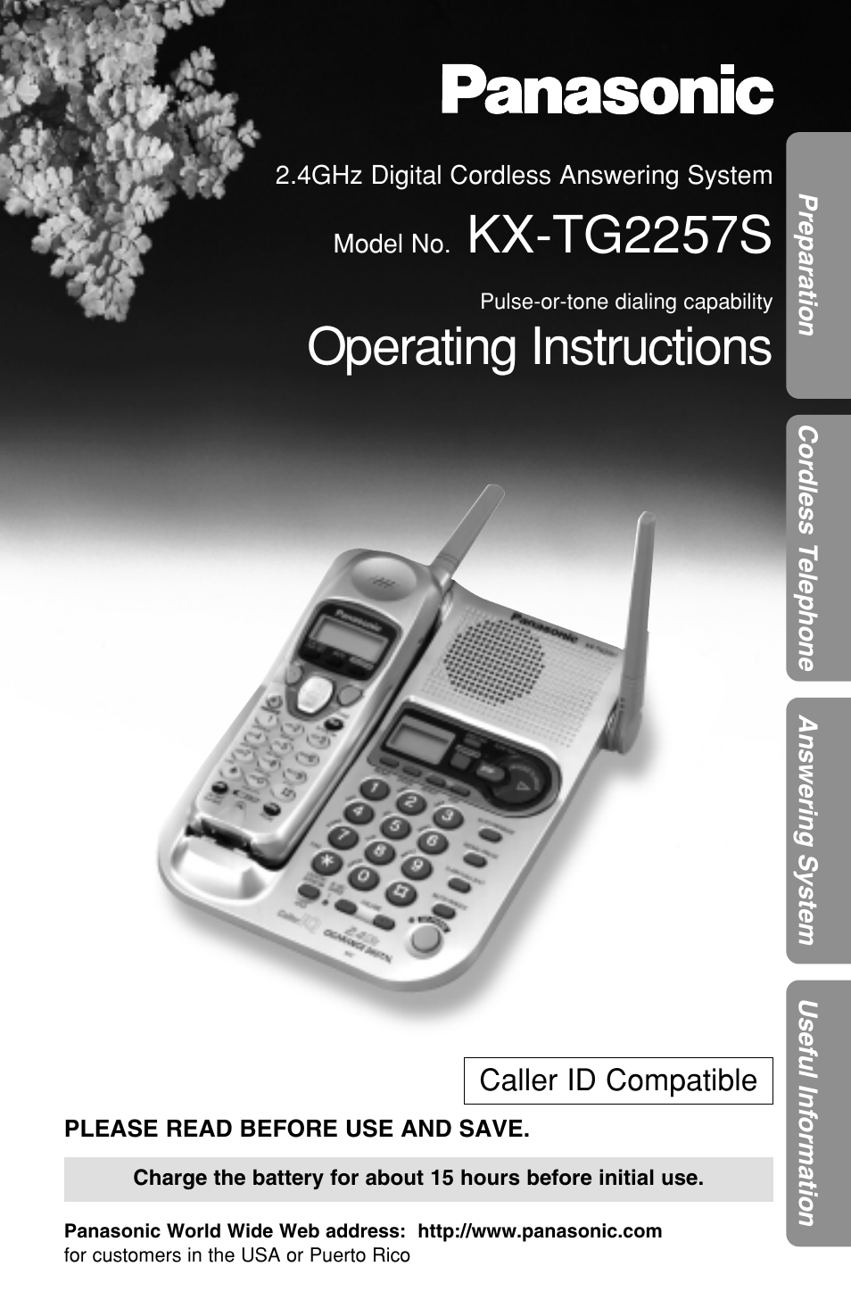 Panasonic KX-TG2257S User Manual | 96 pages