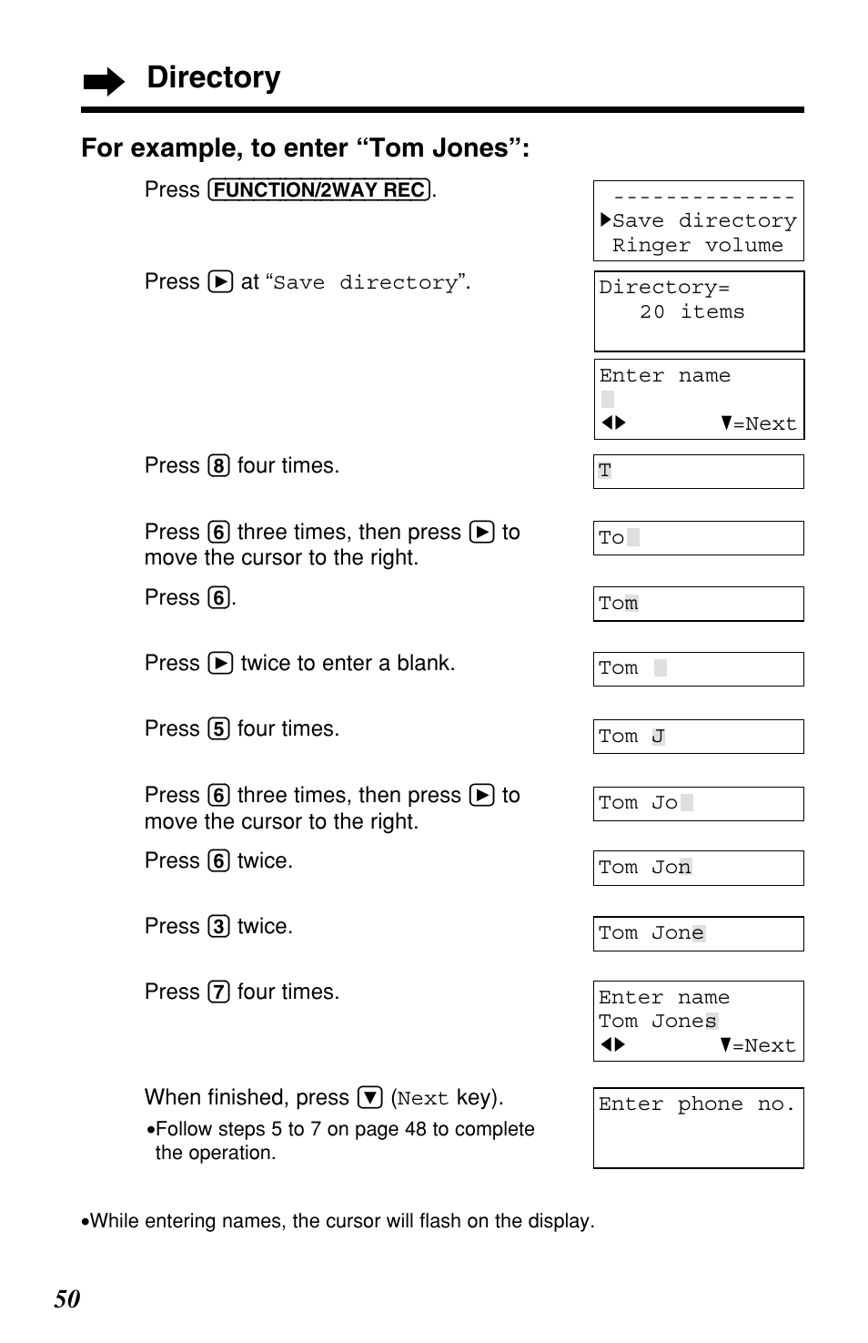 Directory | Panasonic KX-TG2257S User Manual | Page 50 / 96