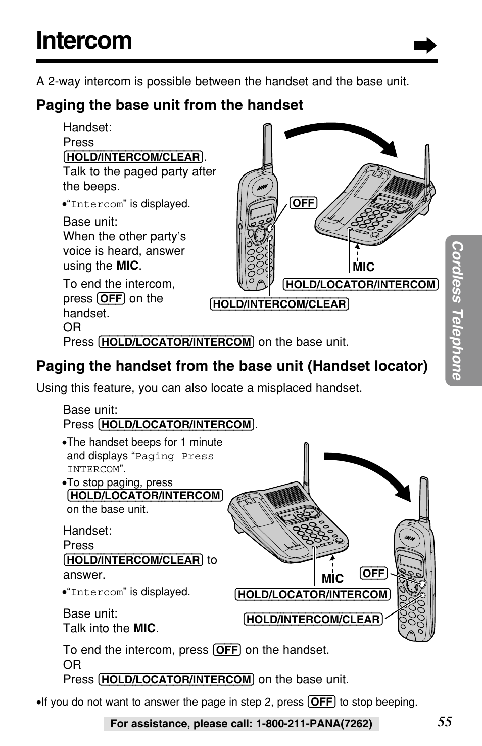 Intercom | Panasonic KX-TG2257S User Manual | Page 55 / 96