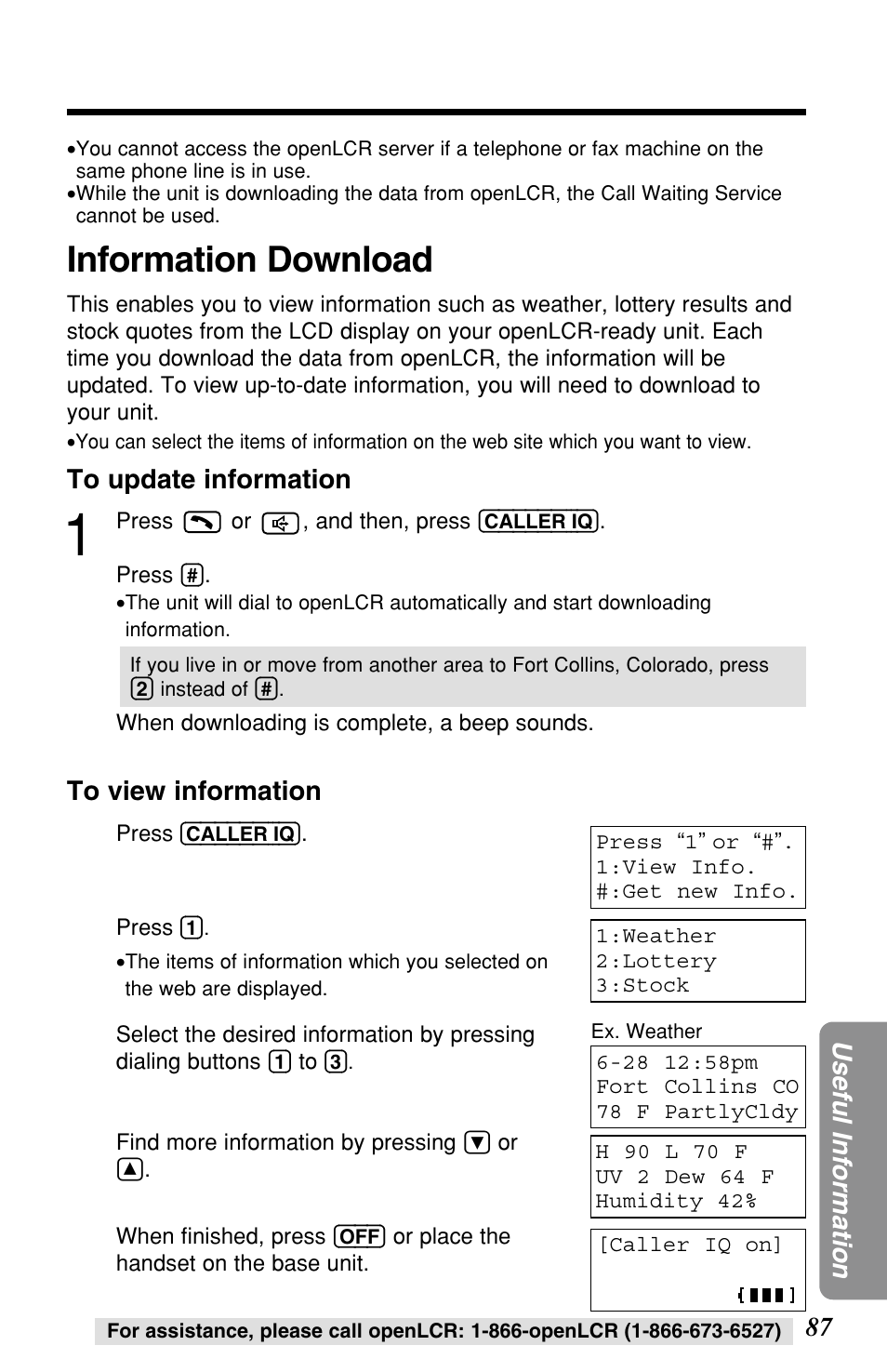 Information download | Panasonic KX-TG2257S User Manual | Page 87 / 96