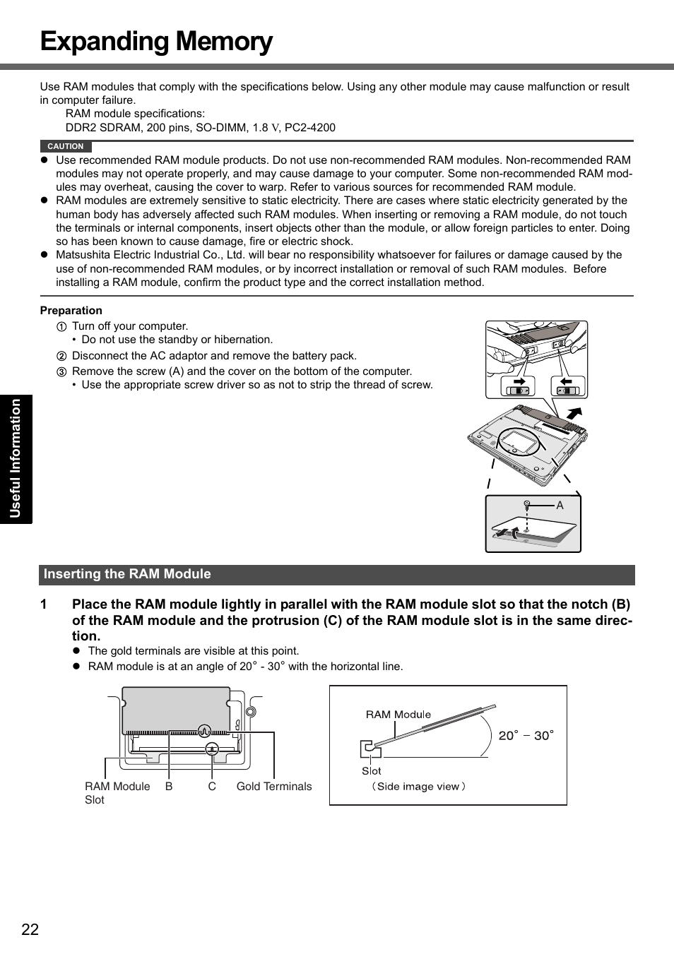 Panasonic CF-T7 User Manual | Page 22 / 44