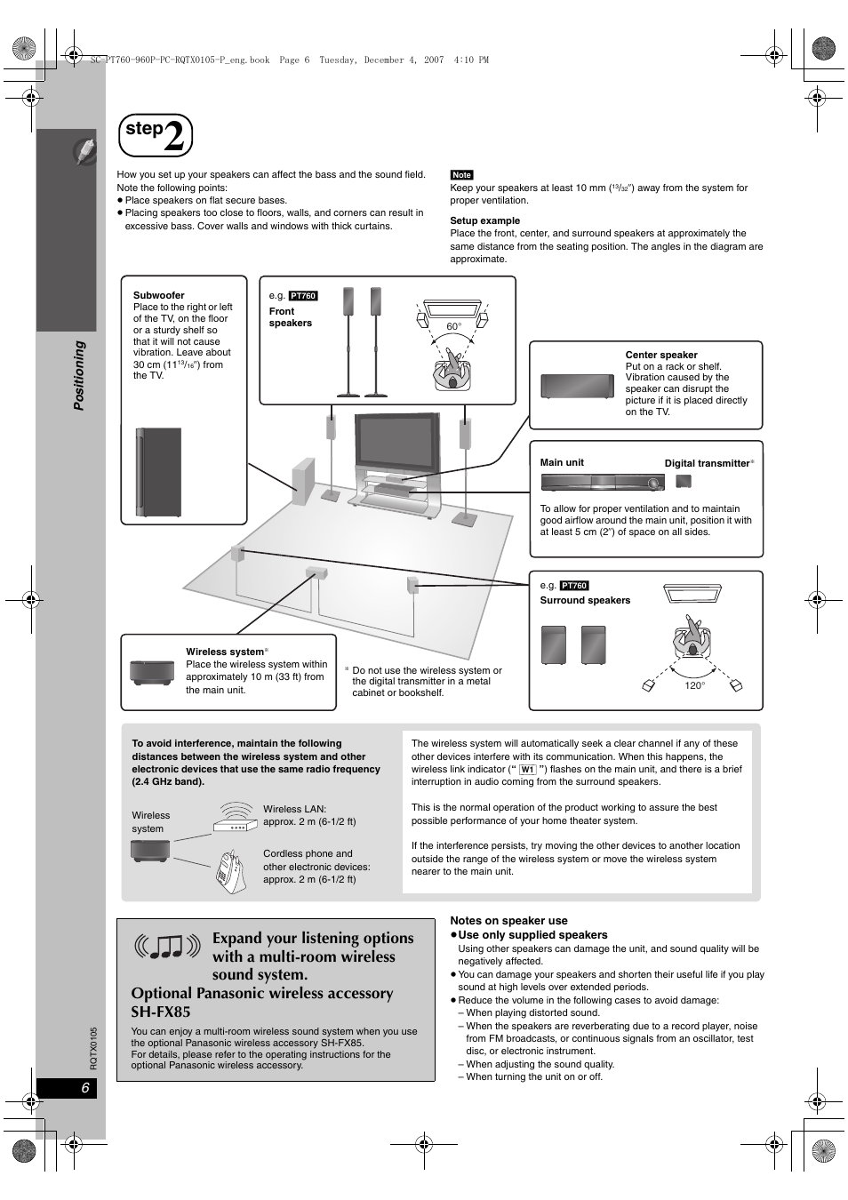 Step, Positioning, Si mp le s etu p | Panasonic SC-PT954 User Manual | Page 6 / 44